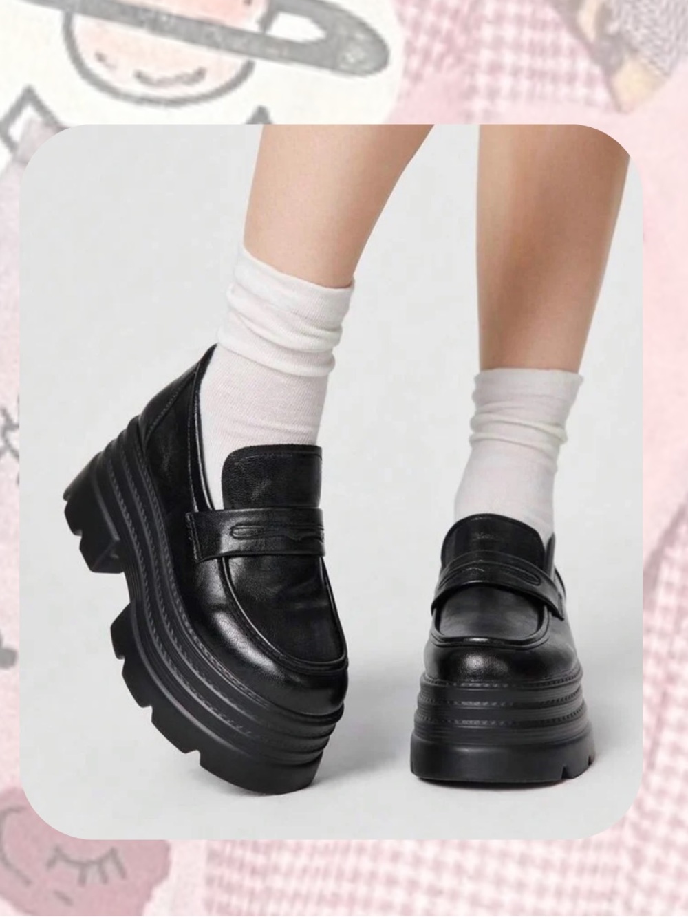 NWB🎉 Romwe Black Platform Matte Loafers Y2K